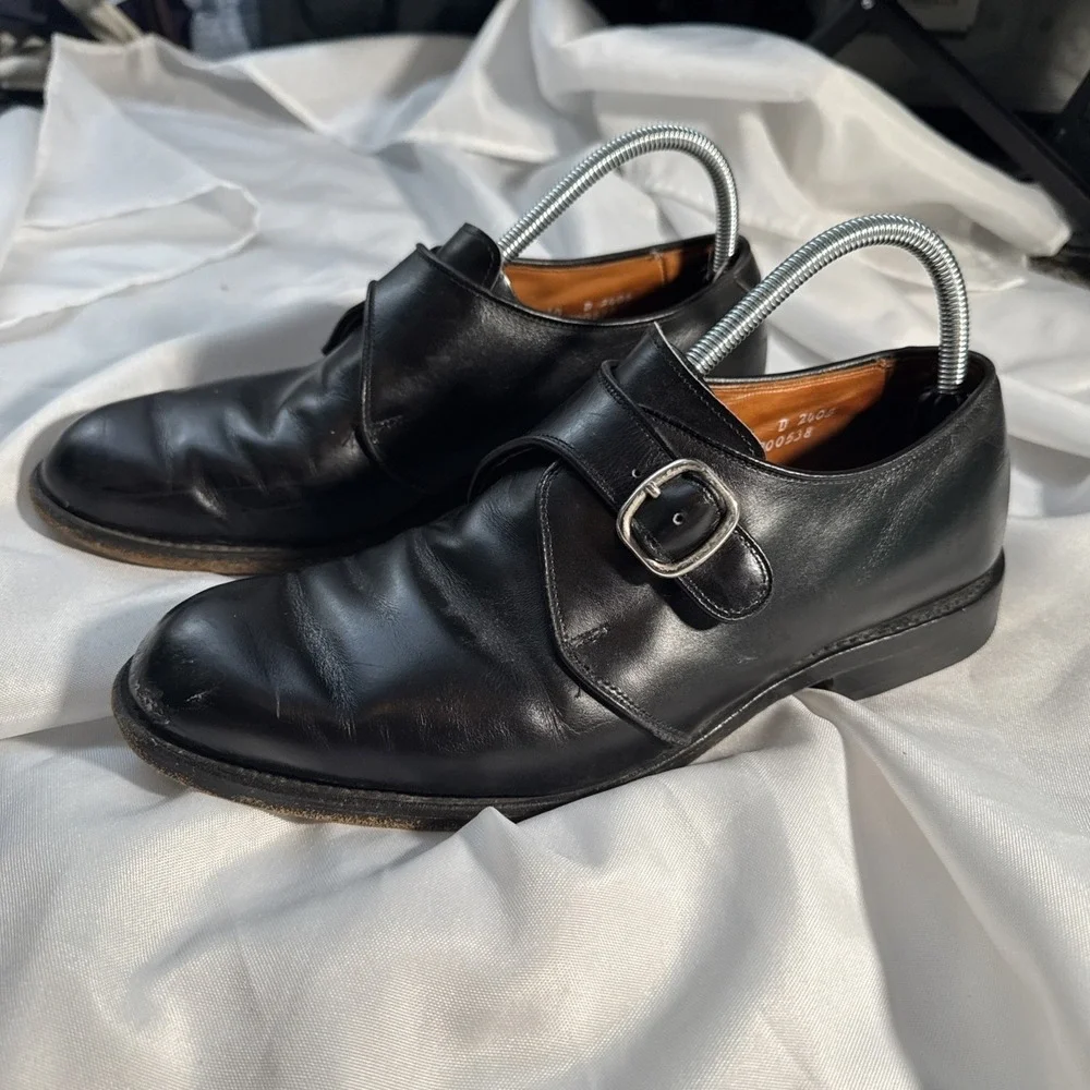 Allen Edmonds Garner Single Monk Strap Black Leather Mens Dress Shoes Size 10D